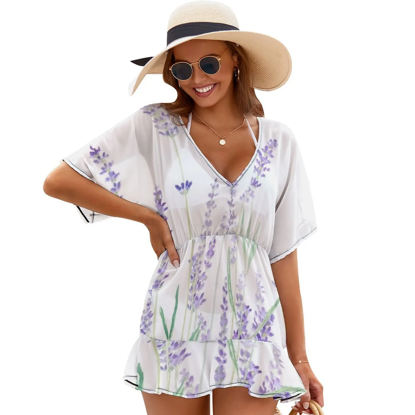 

hand painted purple lavender Cover Ups ceremony dresses Dress for girls clothing women summer 2024