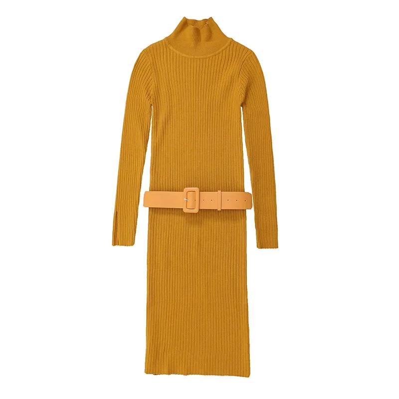 فستان نسائي طويل محبوك للخريف والشتاء بقلنسوة مبطن...