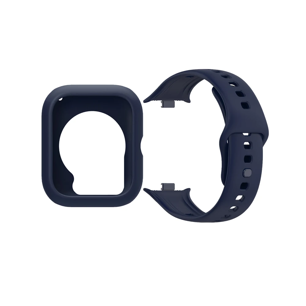 Dual-Function Silicone Sport Strap with Protective Case - Soft Replacement Band