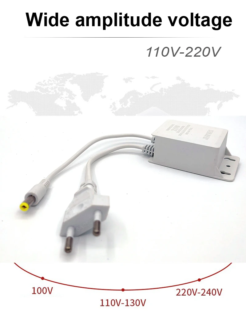 Front view of outdoor waterproof power adapter