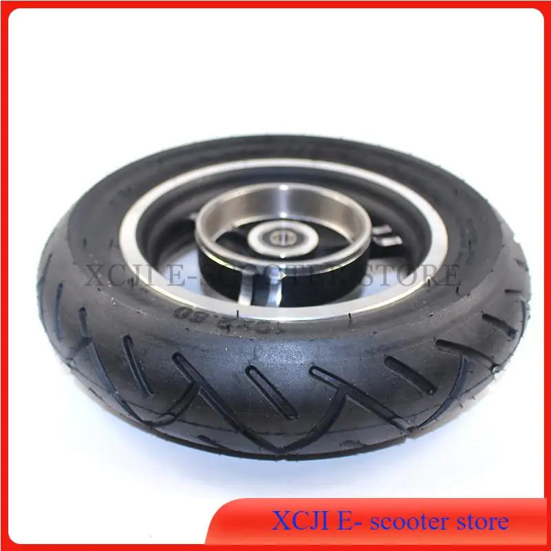 

10x2.50 Wheel 10 Inch Inner Tube Inflatable Camera with Bent Valve Stem Outer Tire Drum Brake Hub for Electric Scooter