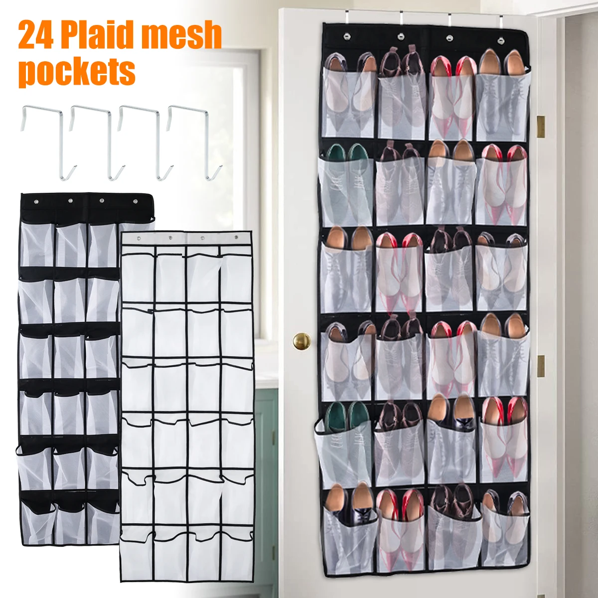 Over Door Shoe Organizer with Large 6 Deep Pockets Door Shoe Rack for  Closet Door Foldable 16 Pairs Resuable Hanging Storage Bag - AliExpress