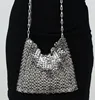 Luxury Designer Women's Bag Trend Hand Woven Hollow Metal Chain Tote Bag Clutch Female Bag Travel Holiday Shoulder Bag Handbag 2