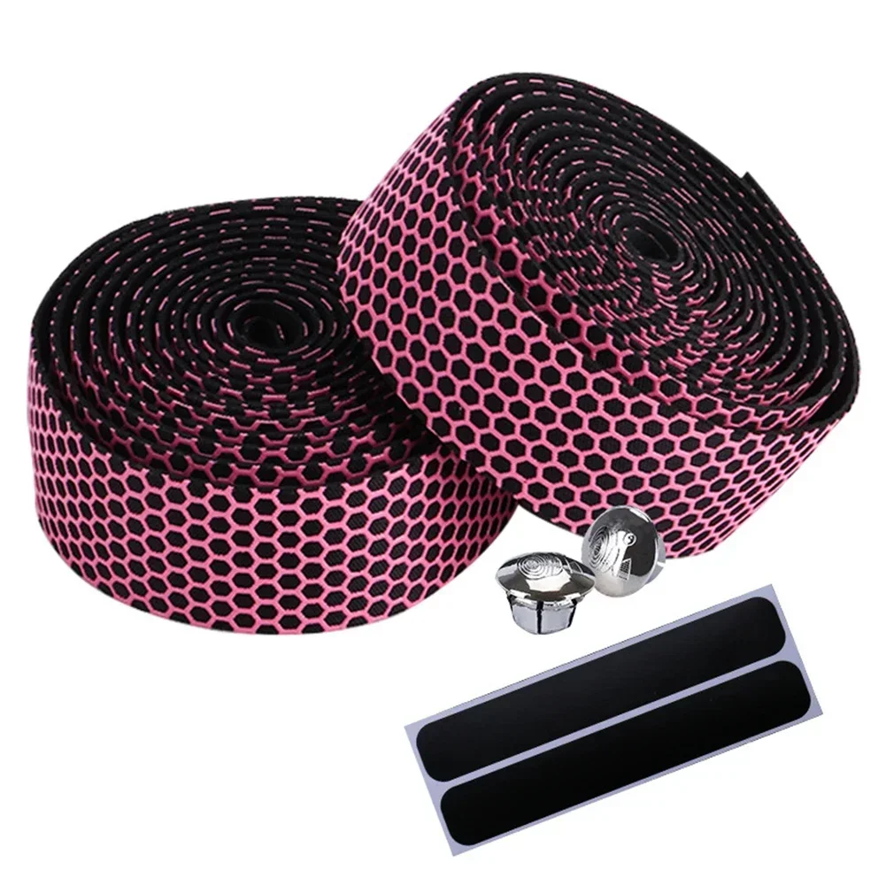 1 Pair Bike Handlebar Silica Gel EVA Shock Absorption Handle Bar Tape Cycling Wrap End Plug Parts