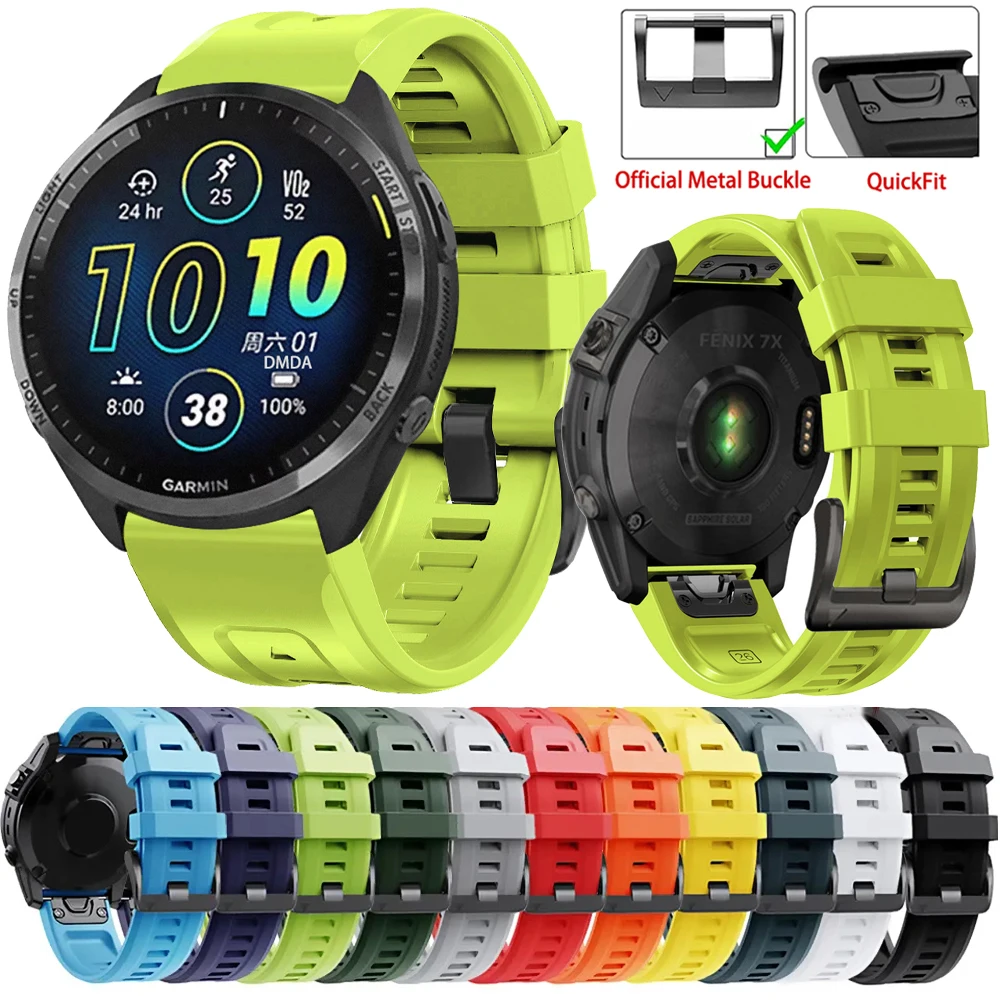 22 26Mm Elastico Per Garmin Forerunner 965 955/Instinct 2X Solar/Approach S70 47Mm S60 S62 Cinturino Quickfit Braccialetti Braccialetto