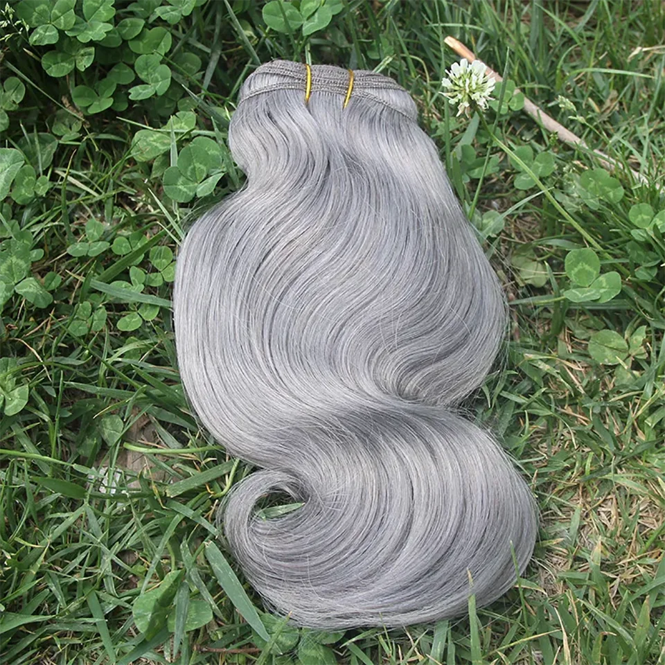 10-30 Inch Body Wave Bundles Human Hair Sliver Grey 100% Unprocessed Brazilian Human Virgin Hair Double Weft For Women 1/3/4 PCS 2