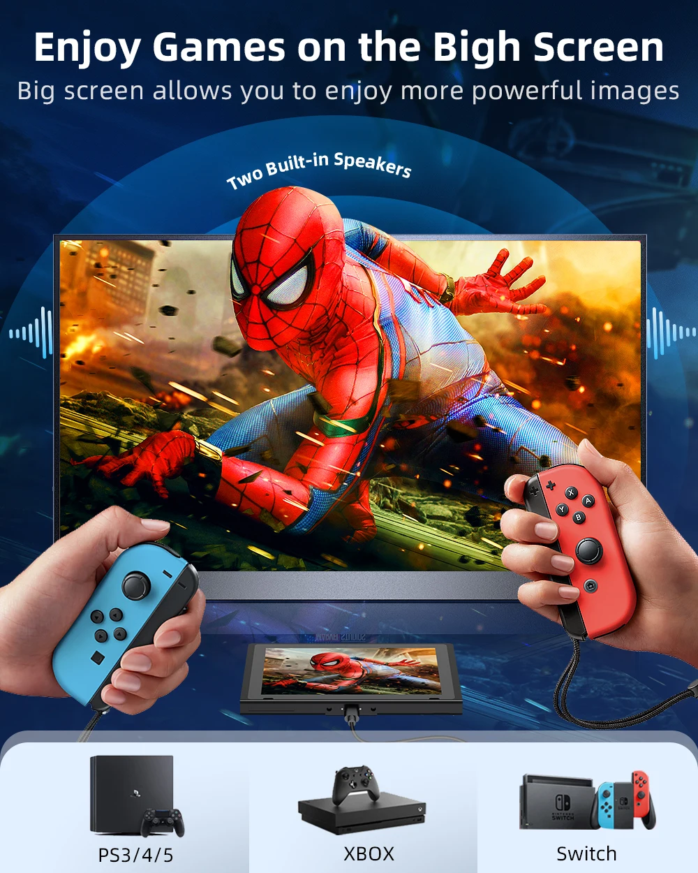 ޴   ÷, 2K 1080P Ǯ HD IPS HDR, CŸ ̴ HDMI , PS4 Xbox ġ Ʈ PC, ְ 17.3 ġ