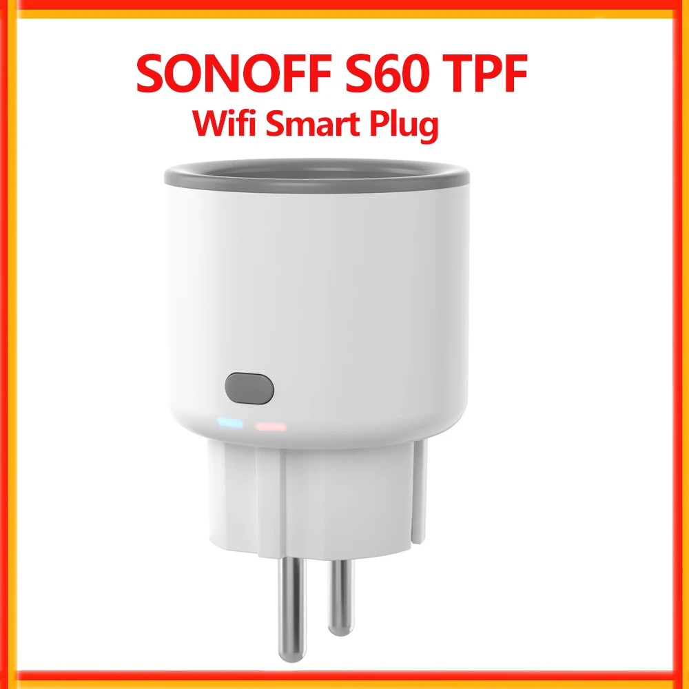 

SONOFF S60 TPF Wifi Smart Plug with Energy Monitor Voice Control 16A EU Smart Socket Via eWelink APP Work with Alexa Google Home