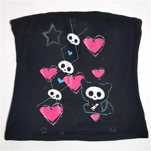 Letters Print Gothic Vintage Punk Black Crop Tops Women's Streetwear Baby Tee Vintage Short Sleeve T-Shirt Y2k Clothes Emo - Image 6