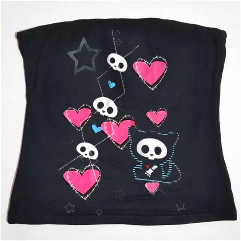 Letters Print Gothic Vintage Punk Black Crop Tops Women's Streetwear Baby Tee Vintage Short Sleeve T-Shirt Y2k Clothes Emo - Image 6