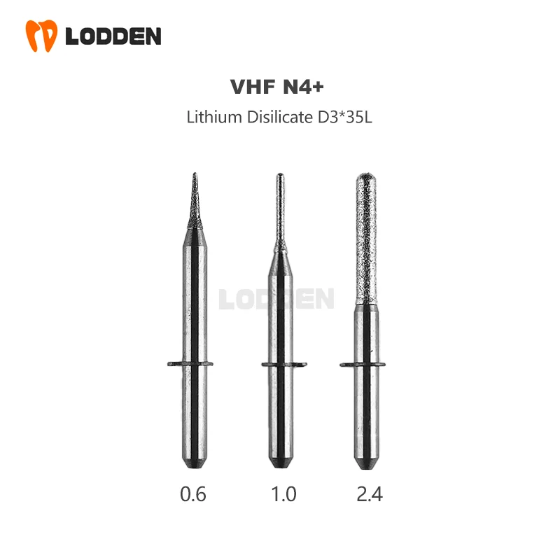 1 stücke Dental labor vhf n4 Fräs bohrer für Glaskeramik-Lithiumdisilikate-D3-Fräser 0.6/1.0/2,4 Diamant schleif werkzeuge,dental fräsen – Detail 2