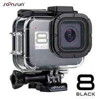SOONSUN 60M Waterproof Housing Case for GoPro Hero 8 Black 2-Cold Shoe Slots Protective Underwater Diving Go Pro 8 Housing Shell 1