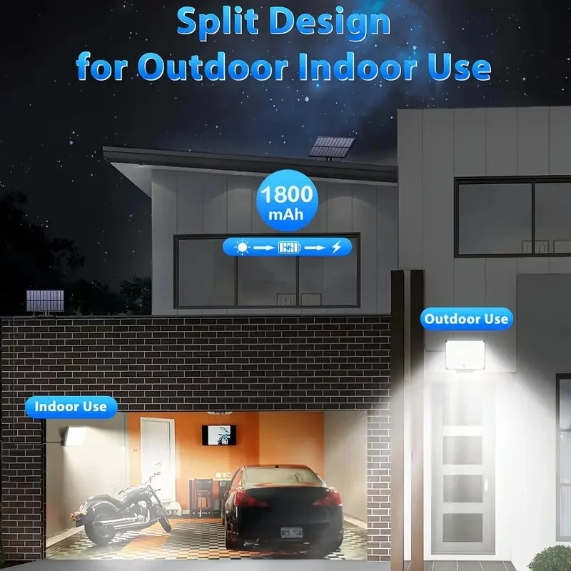 Solar-Powered LED Outdoor Waterproof Motion Sensor Wall Light with 3 Adjustable Lighting Modes