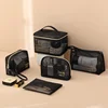 Women Travel Cosmetic Bag Large-Capacity Wash Bags Black Mesh Makeup Case Organizer Storage Pouch Casual Zipper Toiletry Make Up 2