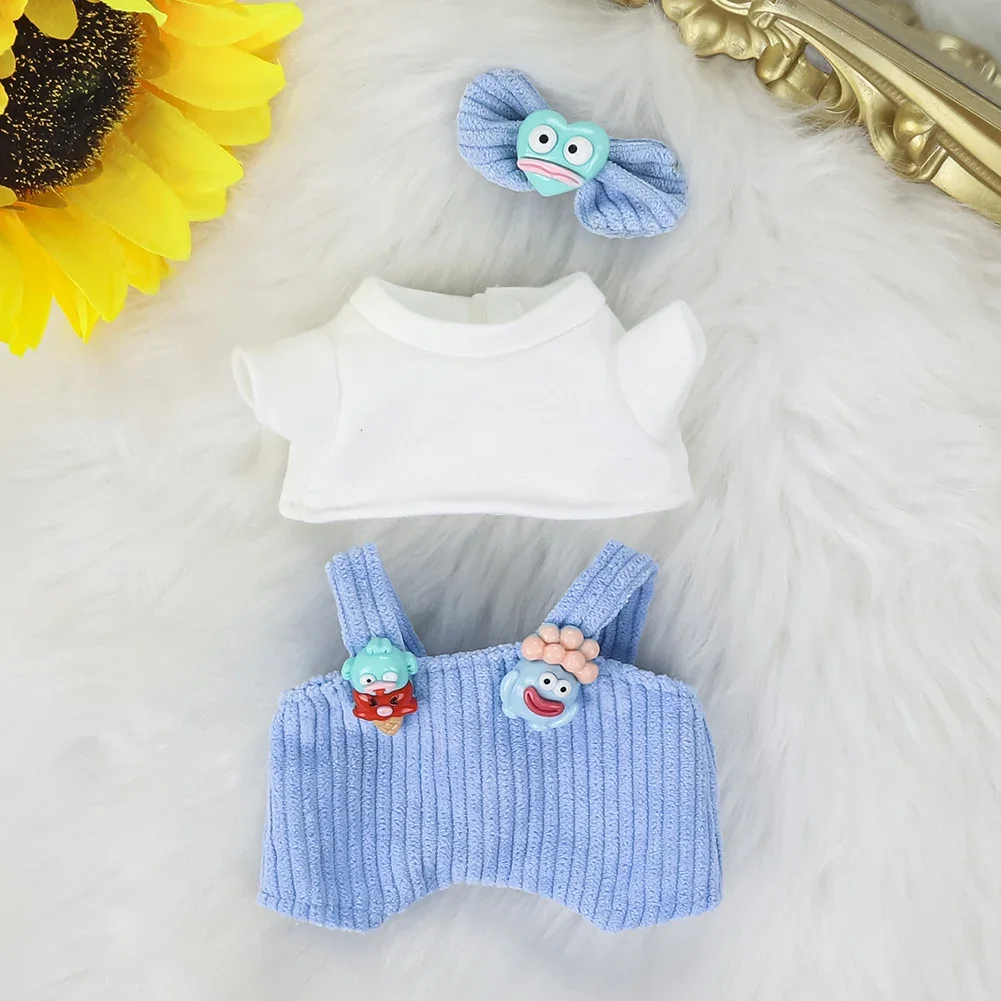 17cm Plush Doll'S Clothes Outfit Accessories For Korea Kpop Exo Labubu Idol Dolls overalls set Clothing 4