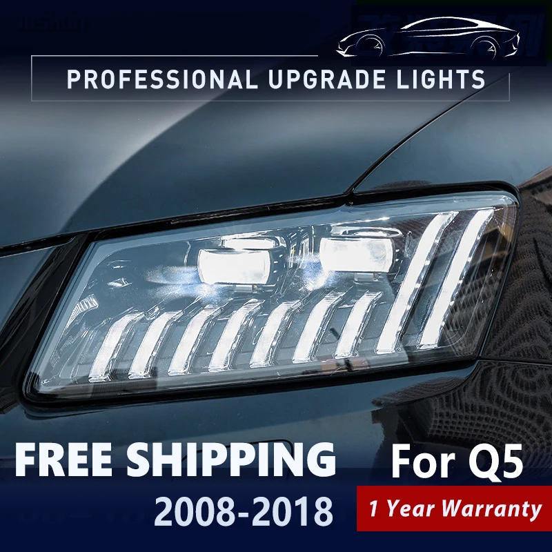 

Headlights Assembly 2008-2018 For AUDI Q5 Front Lights LED DRL Moving Turn Signal ALL LED Lens Head Lamps Car Styling