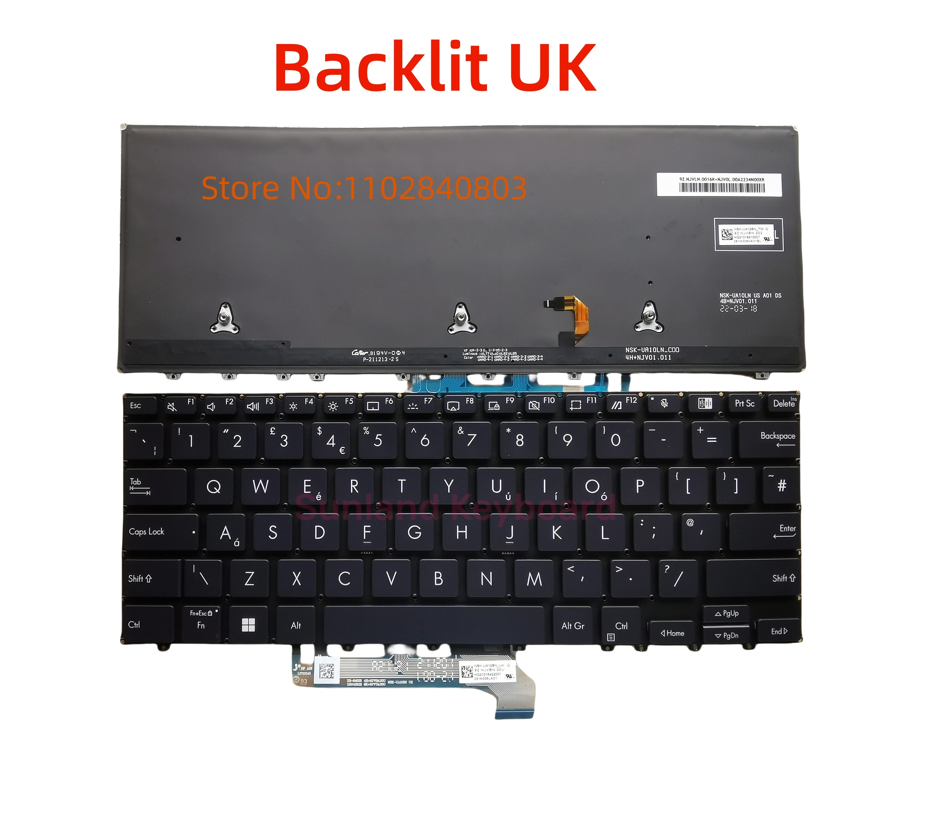 New UK Switzerland Spain SP Backlit Keyboard For Asus B5302 B5302F ExpertBook B5 Flip B5302FEA B5302FBA