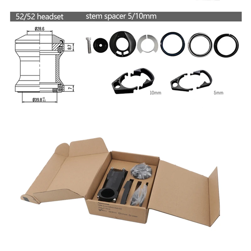 MOSSO ST08 Road Bike Stem Riser -6 Degrees Internal Wiring Handlebar Table Power Bicycle Stem 28.6*31.8*80/90/100/110MM Cycling