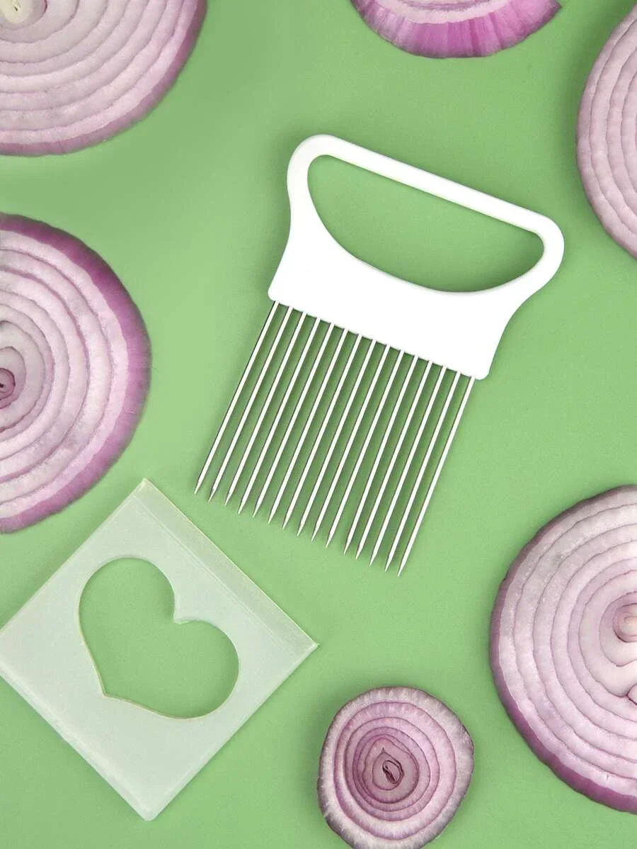 Colorful Onion Slicer Stainless Steel Potato Chip Onion Holder Kitchen Gadgets and Accessories Effortlessly Slice Onions