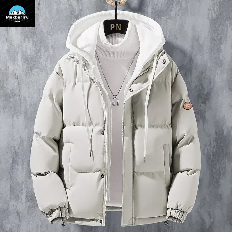 New 2023 Men's Casual Thick Fleece Puffer Jacket Men Winter Windbreaker Waterproof Outdoor Jackets Fashion Parkas New Streetwear