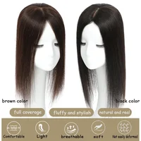 Silk Base Topper Europe Human Hair Toppers For Women Clip Ins Hair Extension Hair wigs Hairpiece Seamless Coverage Undetectable Toppers 2
