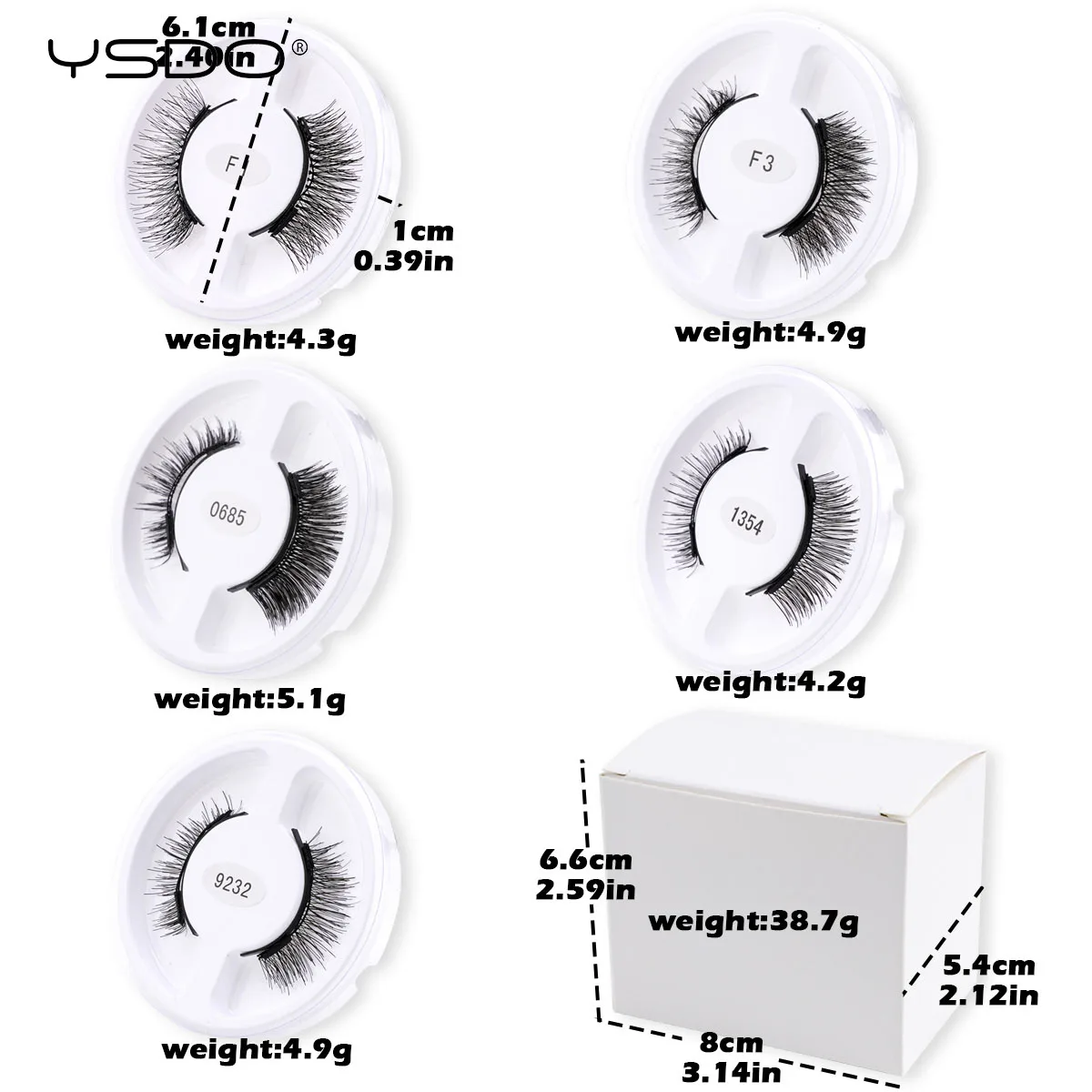 Magnetic Mink Eyelashes Kit Natural 3D Reusable Black