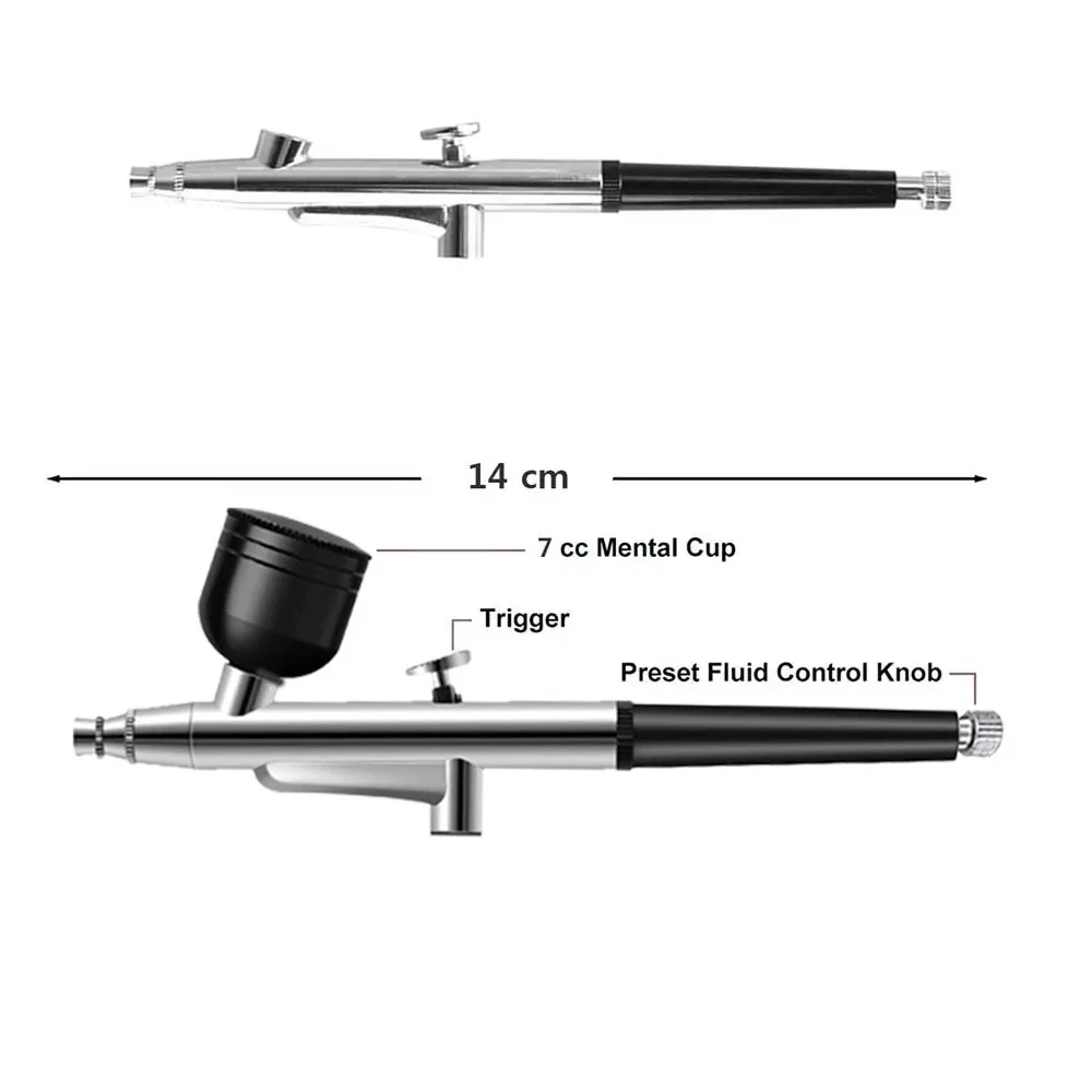 Portable Single Action Airbrush 0.3mm Nozzles Spray Gun Pen for Model Cake Nail Car Painting Beauty Inkjet 5