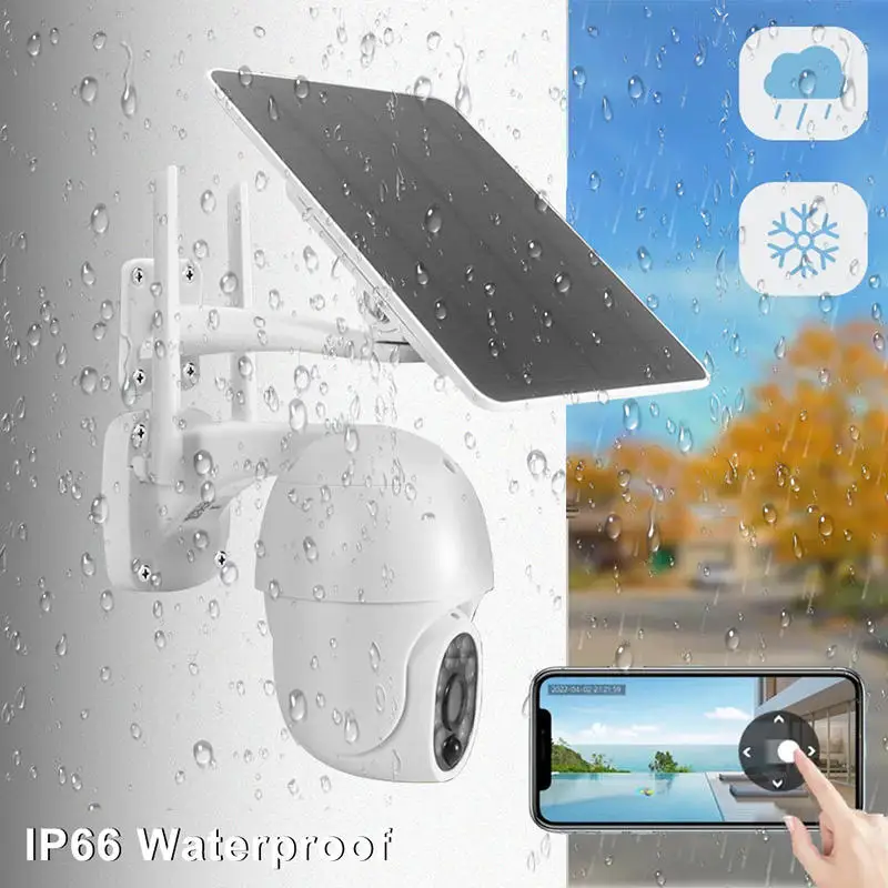 Solar Security Camera Tuya WiFi Outdoor 3MP 5W 10000mAh For Smart Life APP