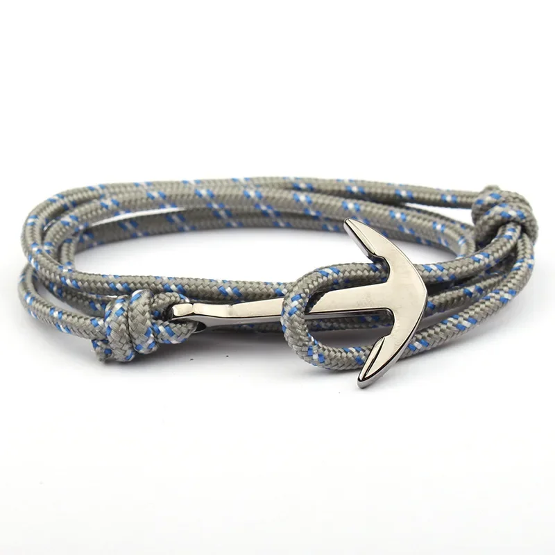 Bracelet Jewelry Adjustable Men Paracord Anchor Bracelets Friendship Woman Charm Bracelets Gun Black Rope Chain Paracord &Bangles SL003