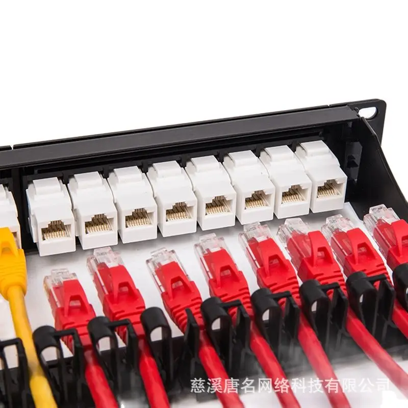 Pass-through Patch Panel Cabo de Rede 1u Rack Tie- 24 Port Cat6 Rj45 Adaptador Keystone Jack Modular Distribuição Quadro 19 - Imagem 3