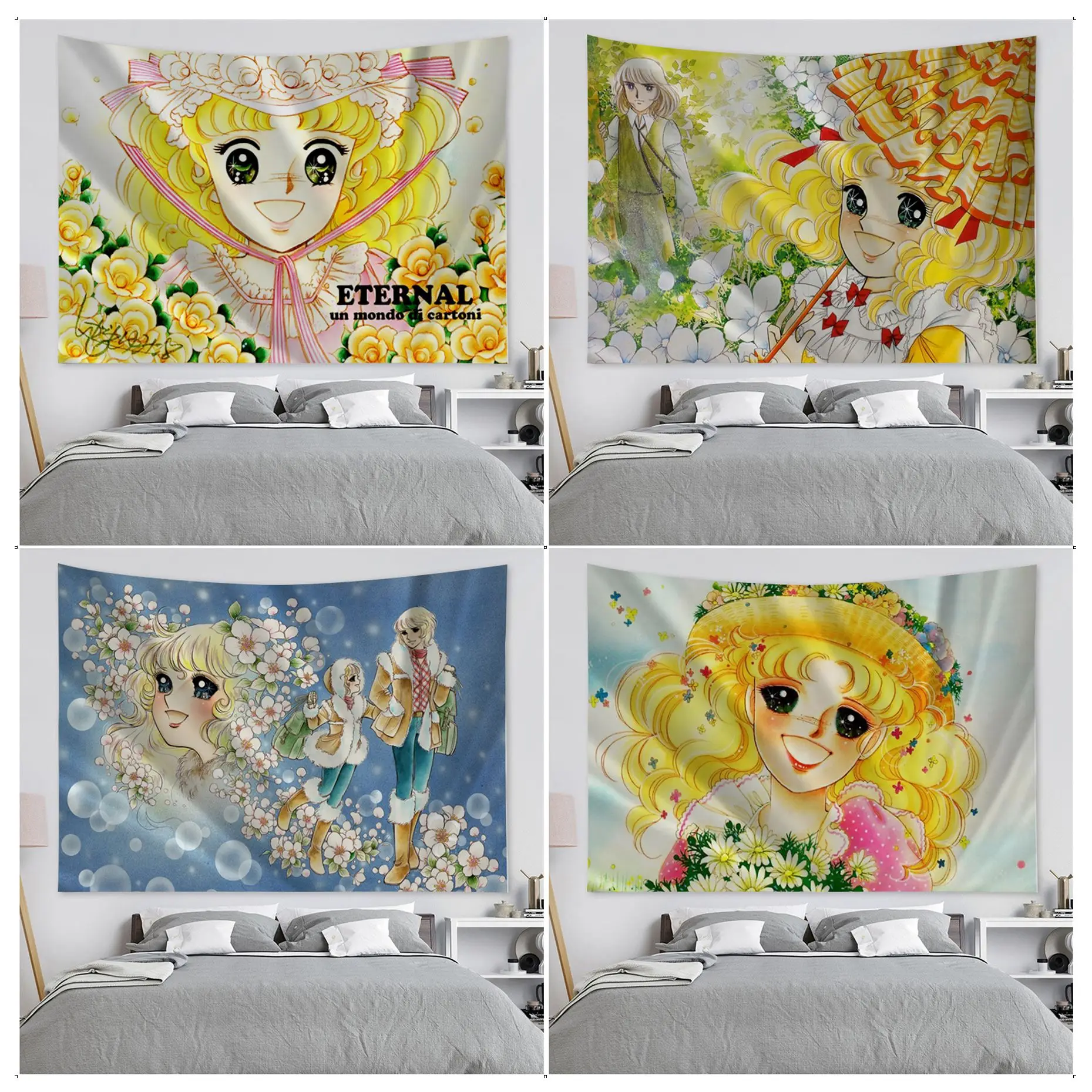 Kawaii Anime Tapestry Mandala Wall Hanging Tapestry Manga Mandalas