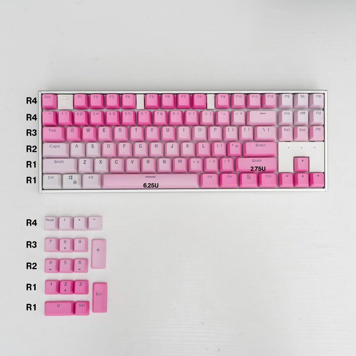 Chaves Duplo Tiro Pbt Keycaps Rosa Translúcido Perfil Oem Keycaps para Teclado Mecânico Personalizado Personalize Keycap 104 - Imagem 3