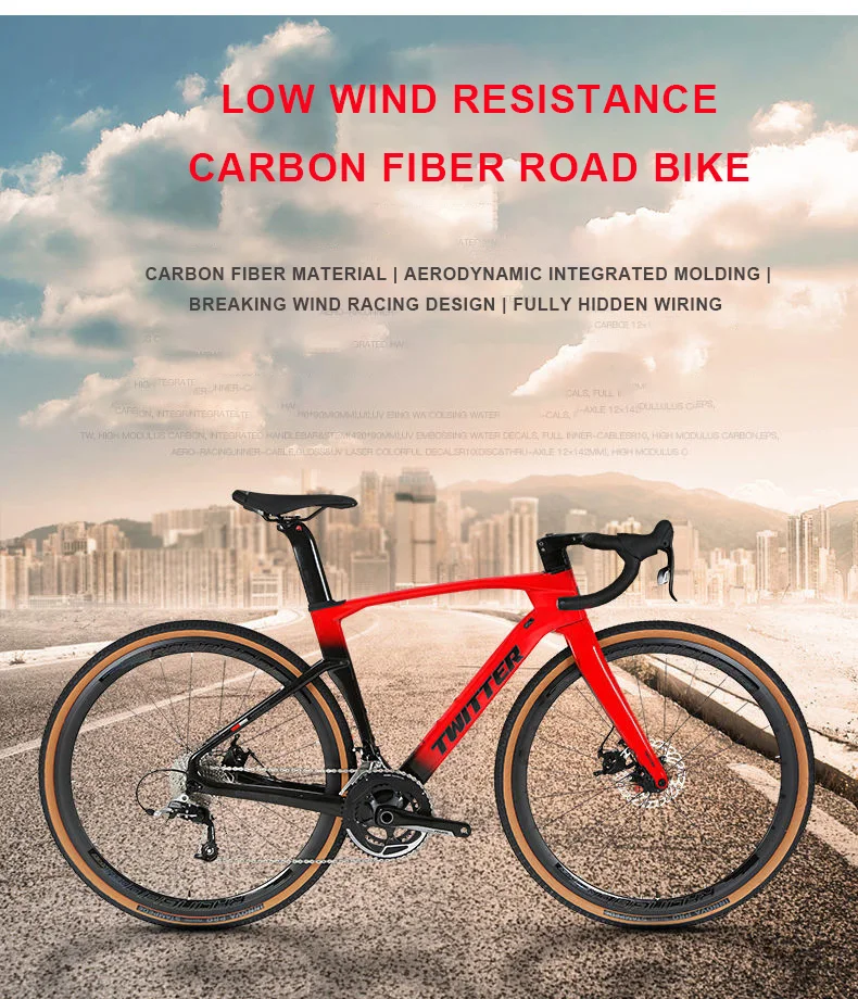 Twitter Olografico Colore V2 105 R7020-22S T900 In Fibra Di Carbonio Fuoristrada Bici Da Strada Disco Idraulico Brake700C 12*142Mm Ghiaia Bicicletta