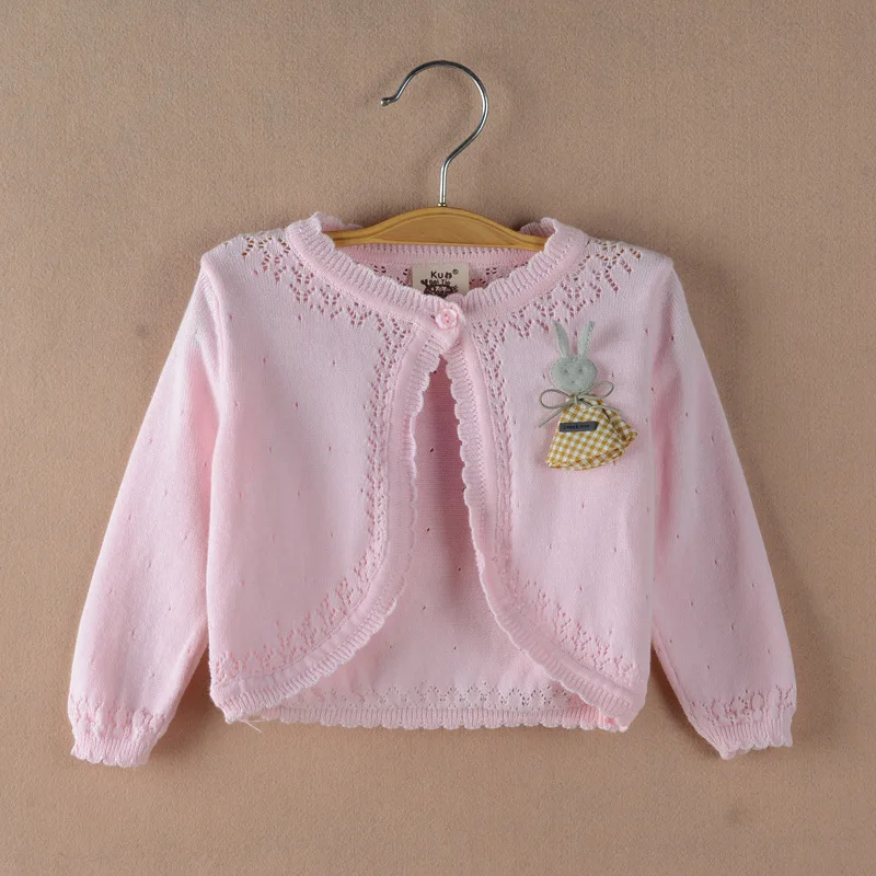Baby Girl Cardigan Sweater Jacket Flower 100 Cotton Infant Outerwear for 3 to 24 Month Baby Clothes OKC205021