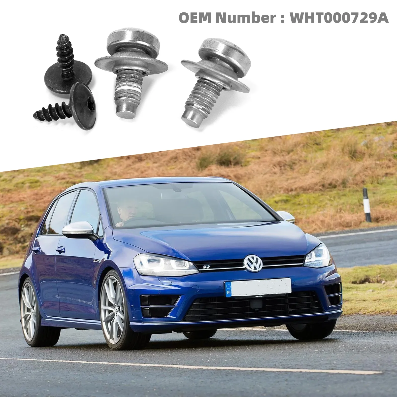 Automobile Engine Undertray Under Cover Tray Bolt Screw Set Compatible VW Golf MK7 R GTI 1 Set
