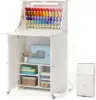 Sewing Table, Sewing Machine Desk With Under Cabinet Lights, Charging Station, 65 Spools Thread Rack Multipurpose Craft Storage 1