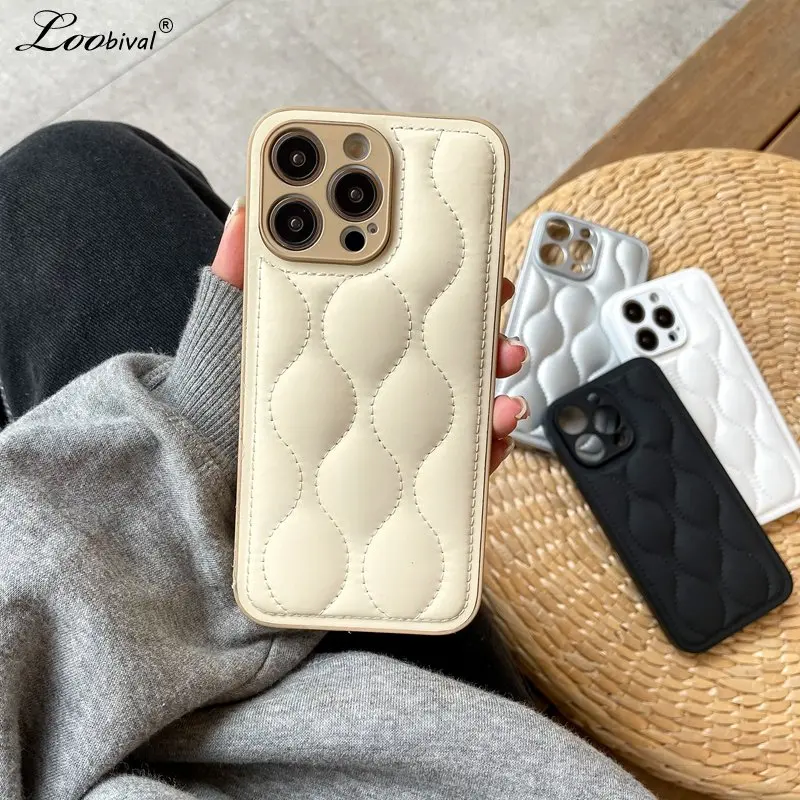 Premium Trendy Shockproof Puffer Back Case Cover for iPhone 13