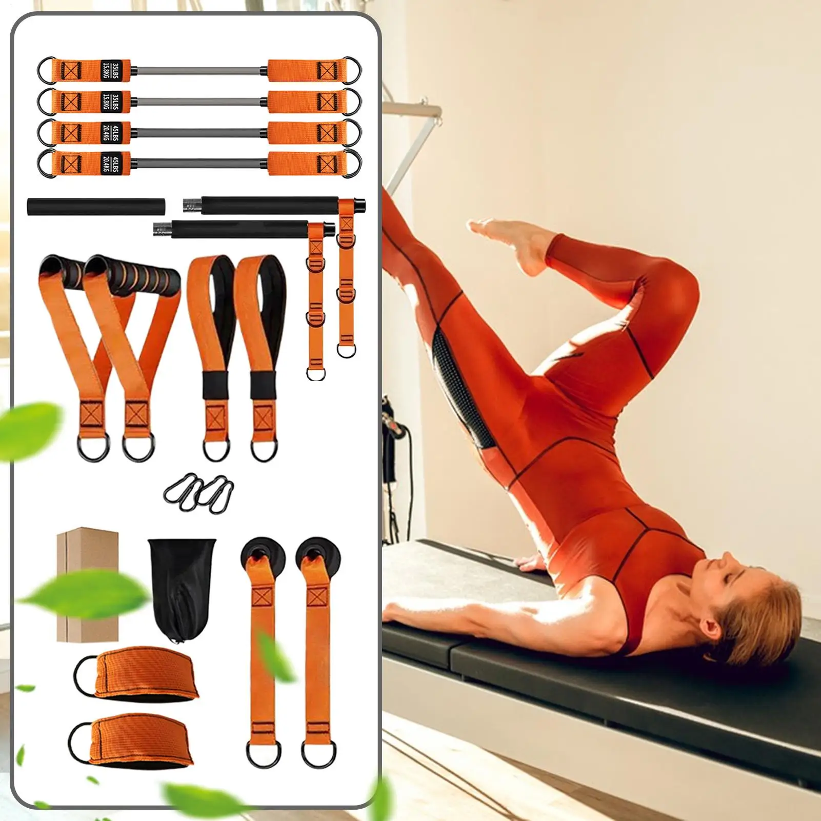 Portable Pilates Bar Kit Full-Body Workout Equipment Portable Pilates Equipment For Shoulders Waist Legs Apartment Dwellers