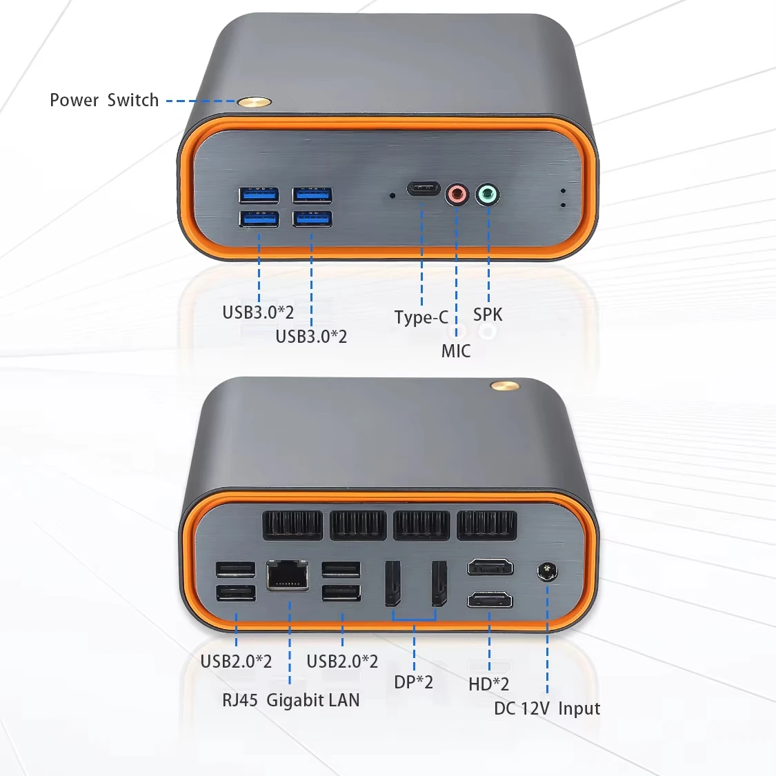 NUC 미니 PC 코어 I3 I5 1215U 12450H DDR5 8개의 USB 포트, 2개의 DP 포트, 2개의 HD 포트 지원 사무실 또는 비즈니스용 미니 데스크탑 PC