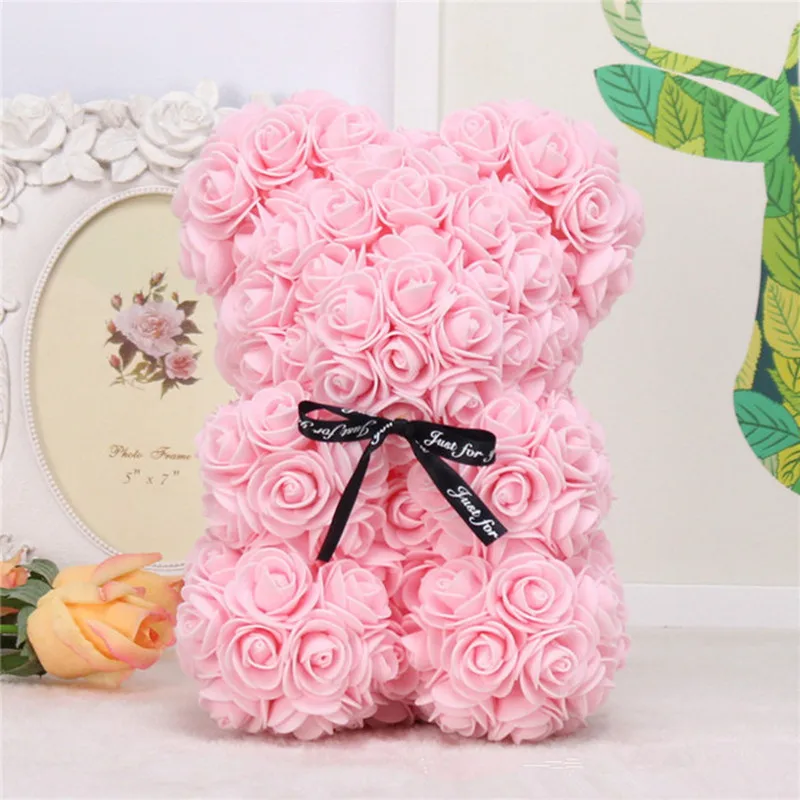 Artificial Flowers 1pc 25cm Foam Bear Rose Bear Romantic Gifts For Valentines Day Mothers Day Anniversary Wedding