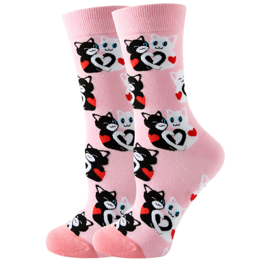 Cute Women Socks Cartoon Animal Food Fruit Socks Kawaii Funny Trendy Socks Happy Harajuku Casual Socks Autumn Spring Stocking
