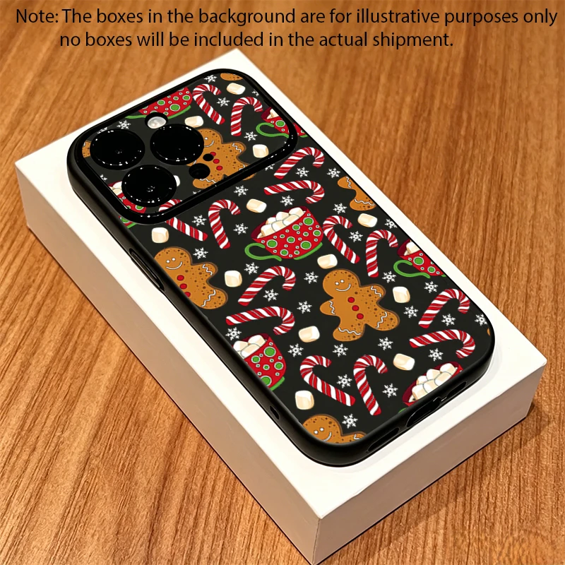 Christmas Gingerbread Man and Snowflake Pattern Phone Case Cover