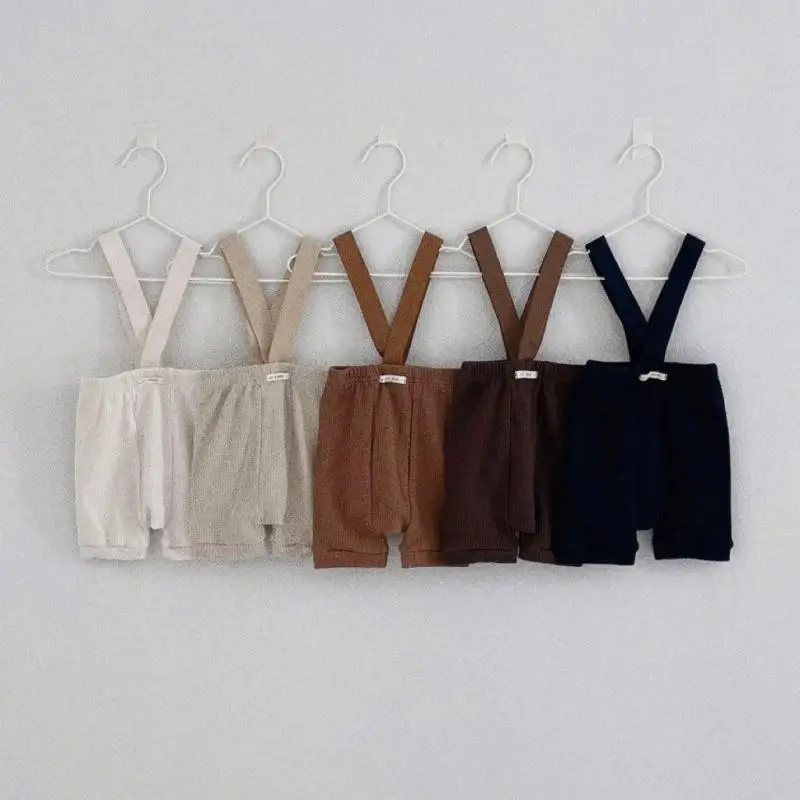 Newborn Baby Boy Casual Vertical Stripes Knitting Overalls Short Pants Summer Thin Big Pp Cotton Cute Toddler Girl Shorts cotton shorts casual shorts