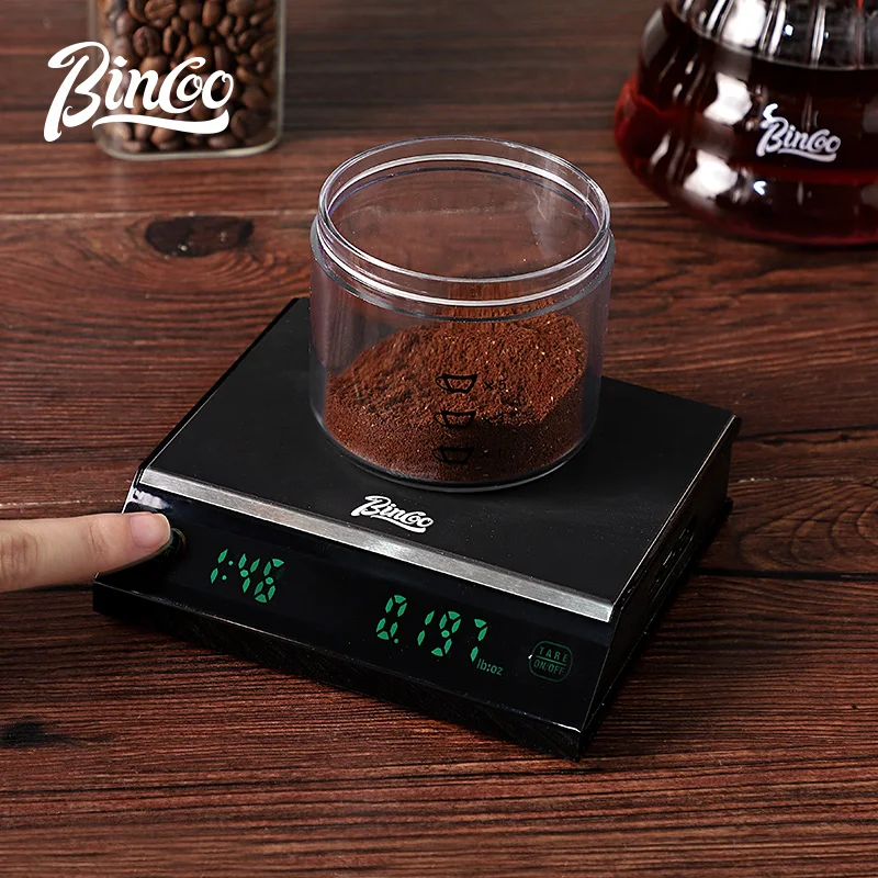 타이머 스탠드가 있는 Bincoo 주방 커피 저울, USB C 디지털 주방 무게 그램, 시간 경량 미니 디지털 저울