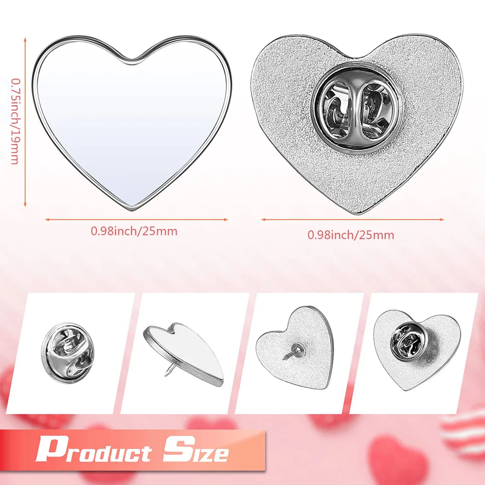 D&D 10pcs Heart Shaped Sublimation Pins 0.98Inch Sublimation Buttons Blanks  with Pins for DIY Craft Jewelry Making Supplies - AliExpress