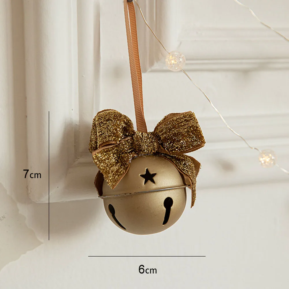 thumbnail image 1 of Adorno de cascabel navideño con lazo de terciopelo, adorno para árbol de Navidad, decoración para puerta, campana para colgar en la pared, regalo de Año Nuevo 2024, 1 of 5