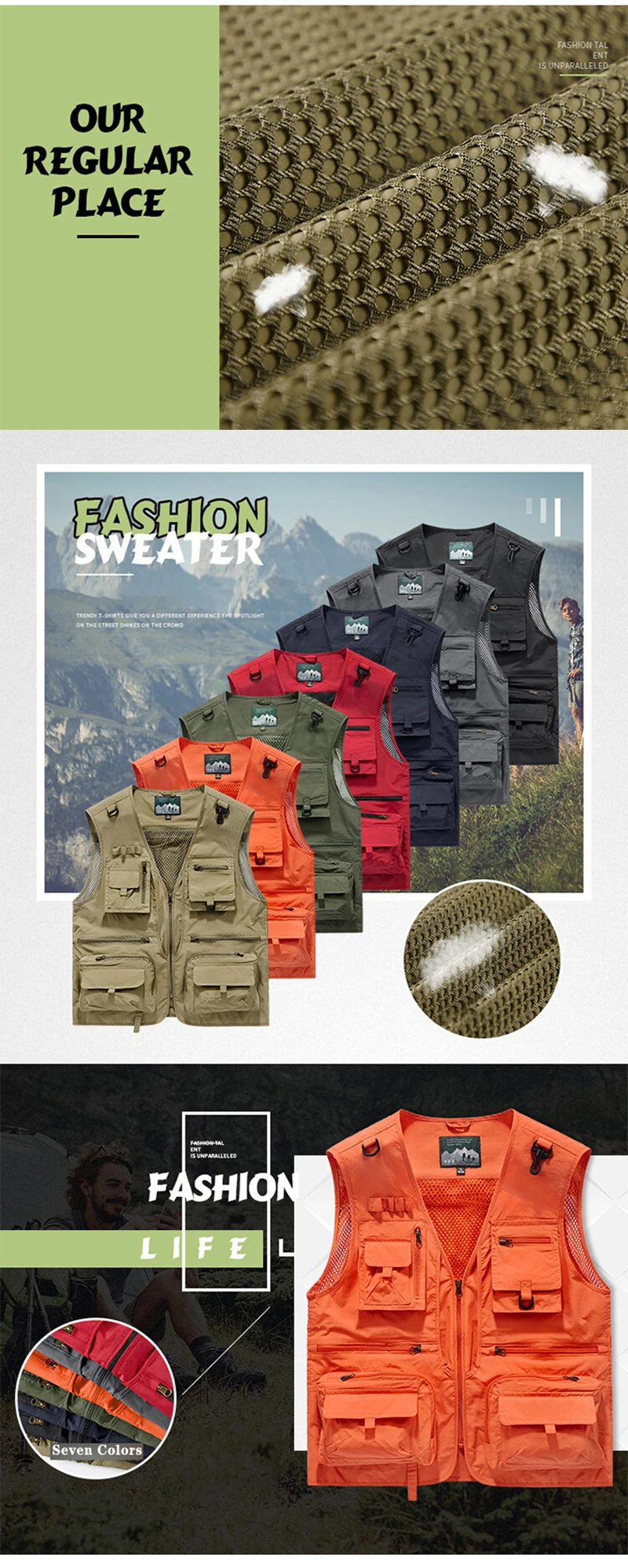 YGTOF 14 Pockets Men Summer Hot Sale US Tactical Multi-pocket Mesh Outdoor Vest Men Photography Camping Fishing Safari Tool Waistcoat_voghion.com