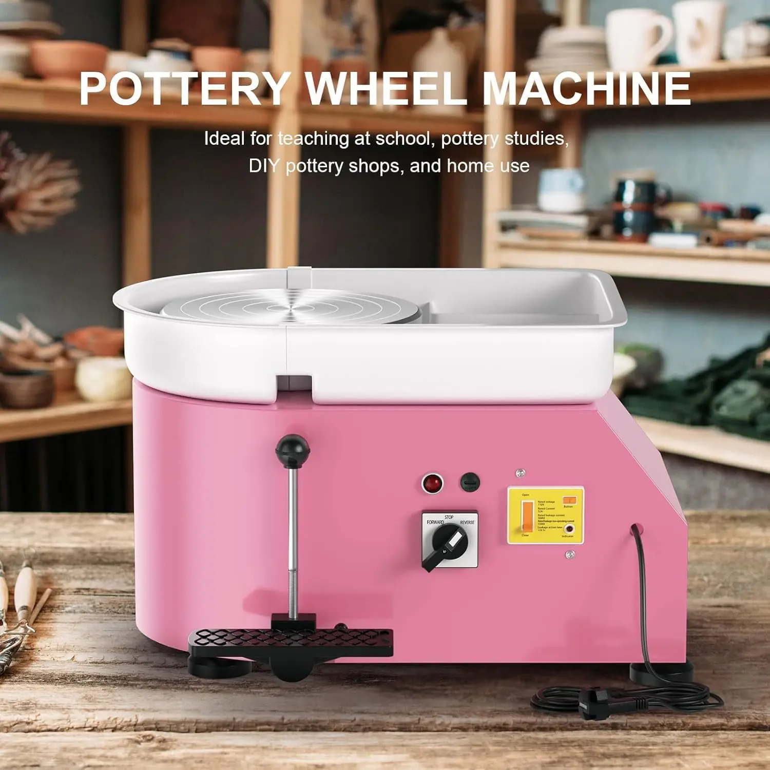 Pottery Wheel Pottery Machine 25CM 350W Electric Wheel with Foot Pedal DIY Clay Tool Ceramic Machine Work Clay