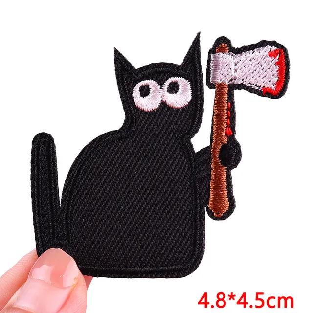 BPA 3 Toppe Termoadesivi Gatto Toppe Ricamate per Ferro da