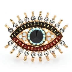 Wuli&baby Beads Eye Brooches For Women Unisex Classic Big Beauty Eyes Party Office Brooch Pin Gifts